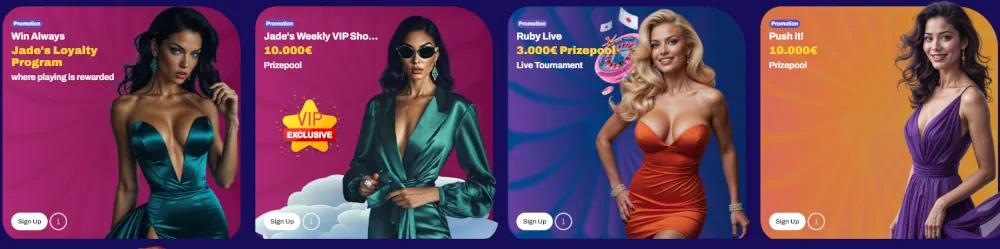 Sección especial Candy Spinz destacando estado VIP, desafíos y cangrejo de bonificación.